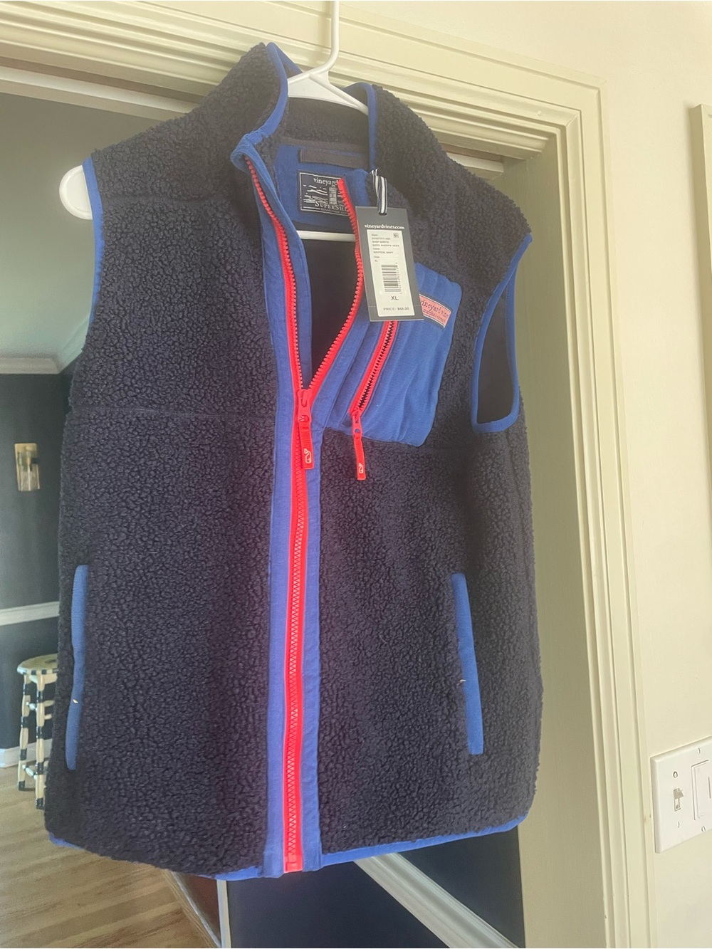 Vineyard vines kids Navy Sherpa Vest nwt! XL